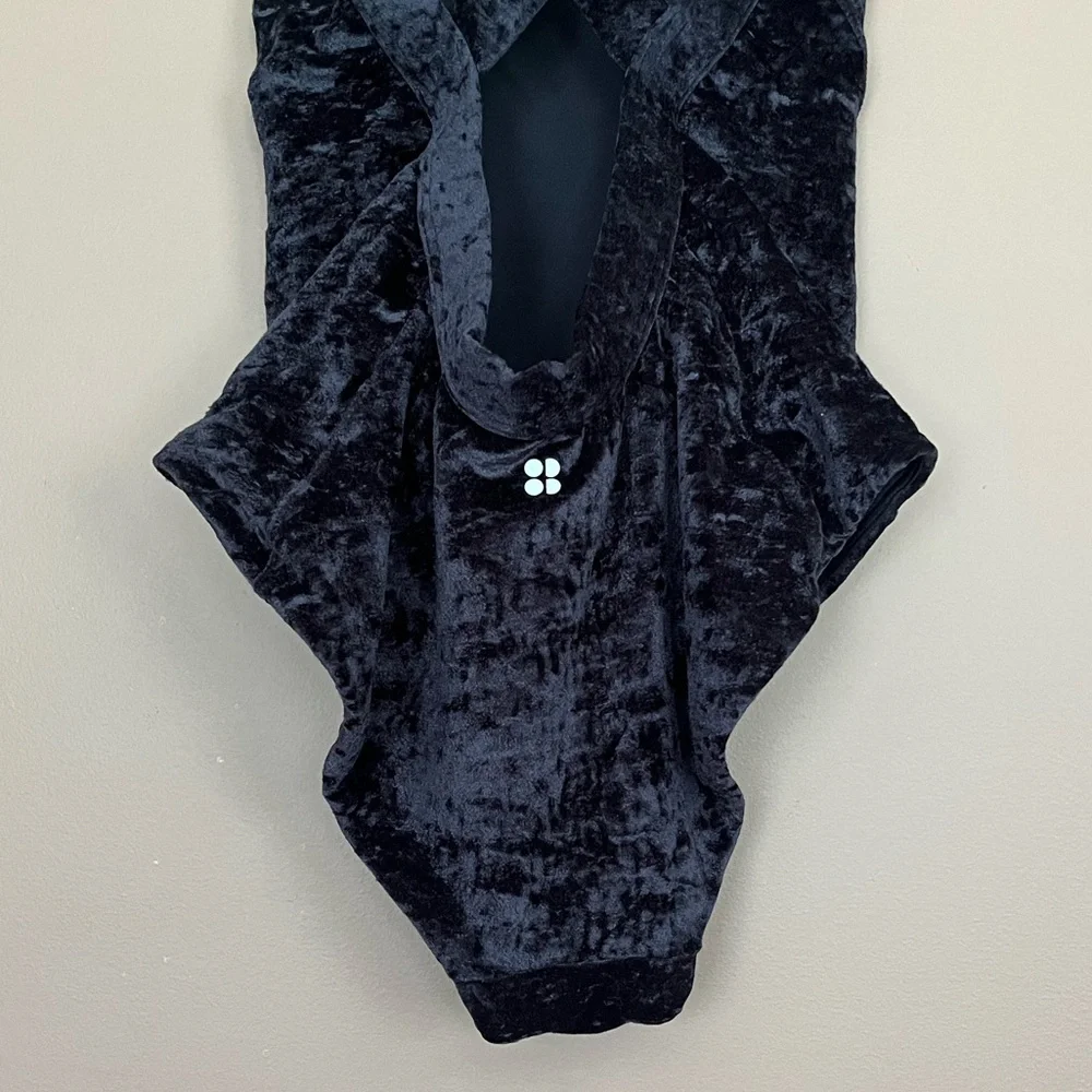 {Sweaty Betty} Retreat Velvet One Piece Swimsuit in Black - Womens Medium - NWT